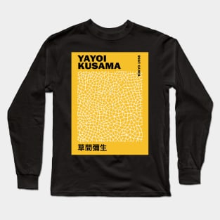 Yayoi Kusama Yellow Lines, Kusama Exhibition Poster, Japanese Wall Art, Canvas Print Poster Design Long Sleeve T-Shirt